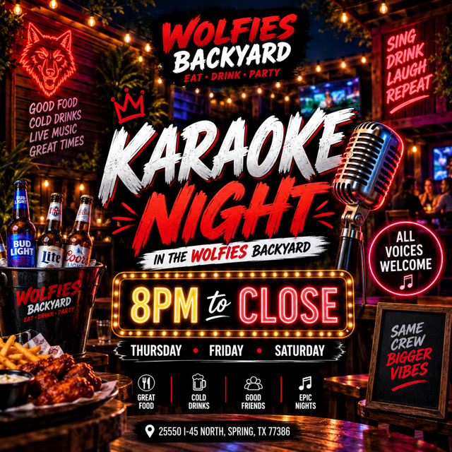 Karaoke Night in the Wolfies Backyard