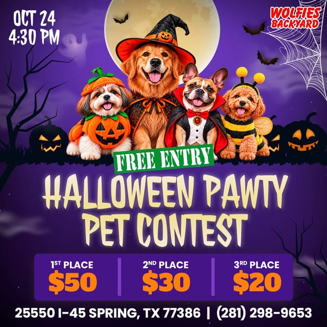 Halloween Pawty Pet Contest at Wolfies Backyard