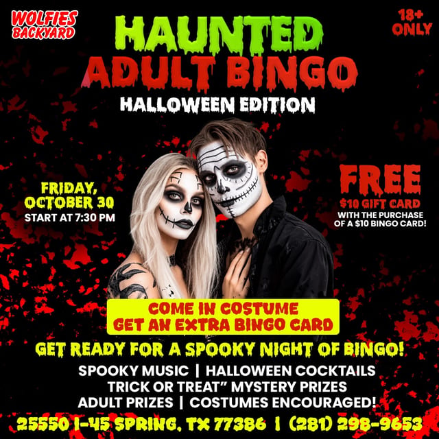 HAUNTED ADULT BINGO