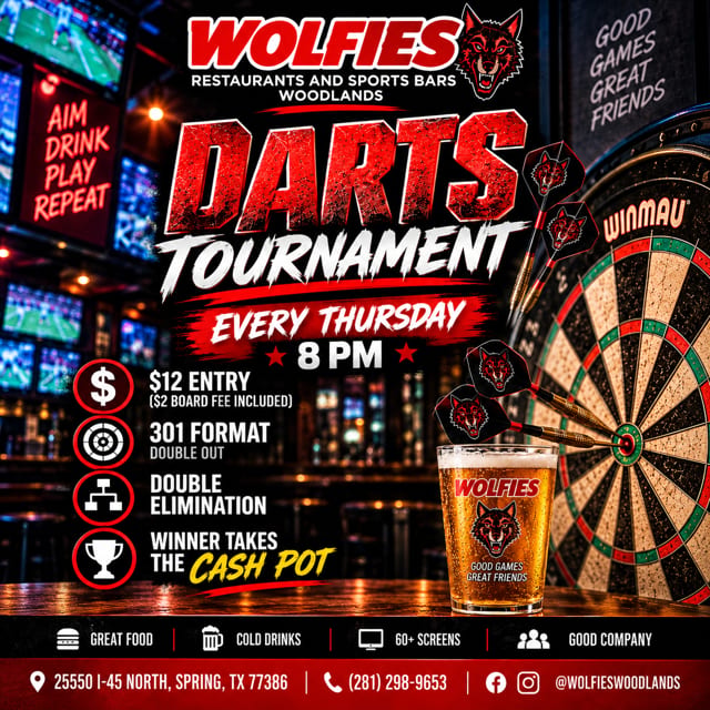 Darts Tournament at Wolfies! 🎯