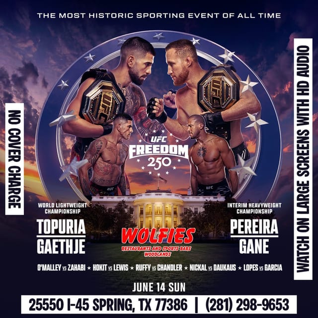 UFC Freedom 250 Watch Party at Wolfies Woodlands