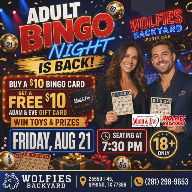 Adult Bingo Night Is Back at Wolfies Backyard!