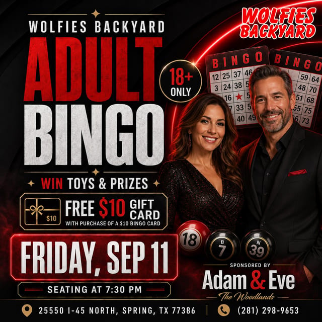 Adult Bingo Night Is Back at Wolfies Backyard!